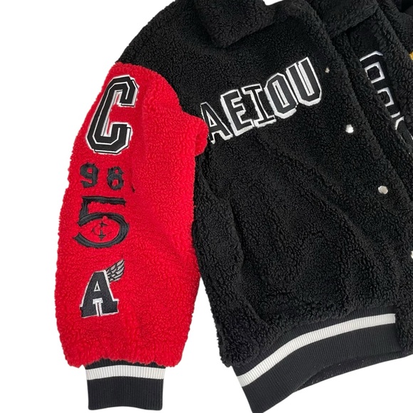 Azalea Wang Pick A Vowel Teddy Varsity Bomber Jacket Medium RARE - Picture 9 of 15